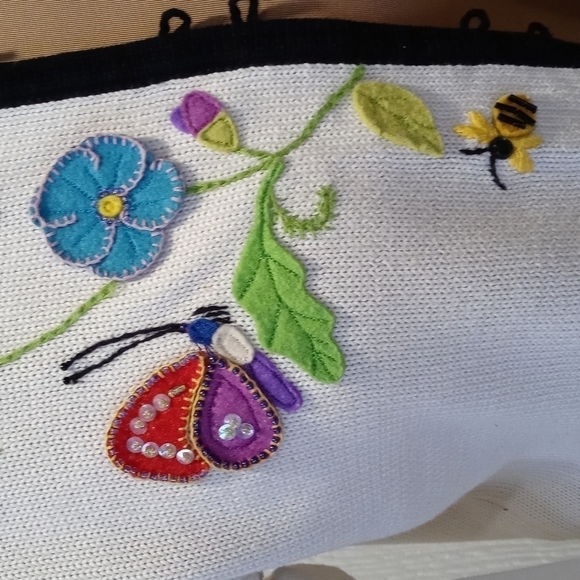 Embroidered jacket medium Christina rotelli. Beautiful ladybugs bees butterflies - Picture 7 of 14